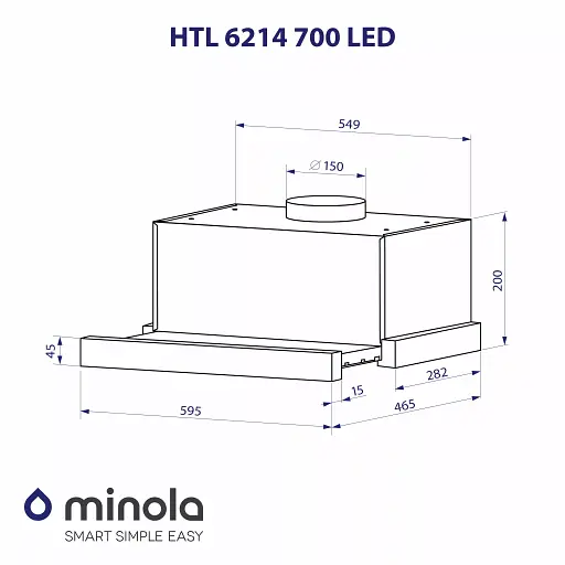 Вытяжка телескопическая Minola HTL 6214 BLF 700 LED - фото 10