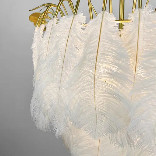 Роскошная золотая люстра с перьями Ø 55 см | Line F | Ст. AS147-550 WT - фото 5