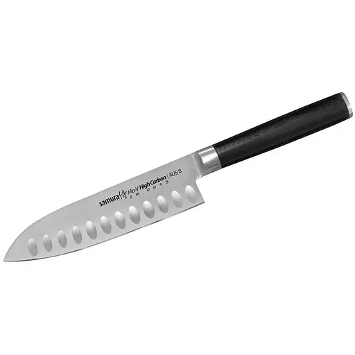 Ніж кухонний Сантоку з жолобчастою лінією леза, 138 мм, Samura "Mo-V" (SM-0093)