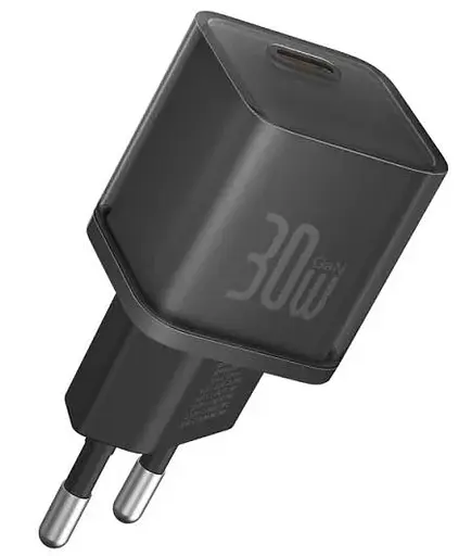 Мережевий зарядний пристрій Baseus GaN5S Fast Charger 1C PD3.0 30W Type-C 3A Чорний (P10162504113-00) - фото 1
