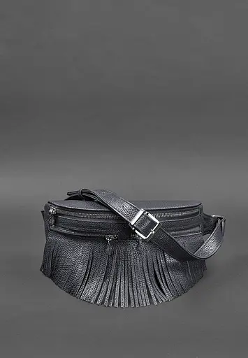 Шкіряна жіноча сумка на пояс Spirit темно-синя - фото 7