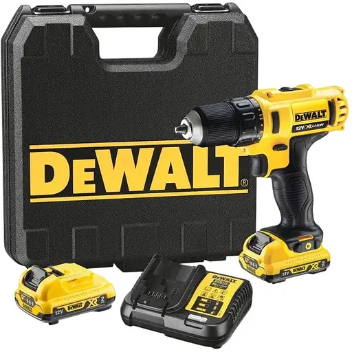 Дрель-шуруповерт DeWalt XR Li-Ion 12В акб 2х2 А/ч 24 Нм 400-1500 об/мин патрон 10 мм ЗП кейс 1.1 кг