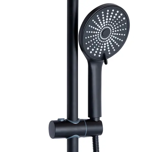 Душова система універсальна Qtap Jay на три споживача (з виливом) QTJAY111BLM45549 Black matt, Чорний матовий - фото 5