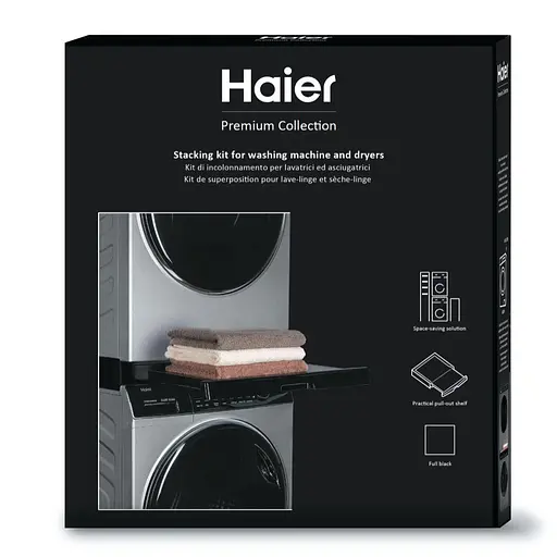 Haier Комплект монтажный для соединения стиральной машины с сушильной машиной, 47-60см, черный - фото 3