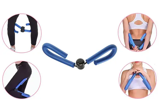 Эспандер-бабочка EasyFit для рук, ног, груди, ягодиц и бедер Синий (EF-2097) - фото 3