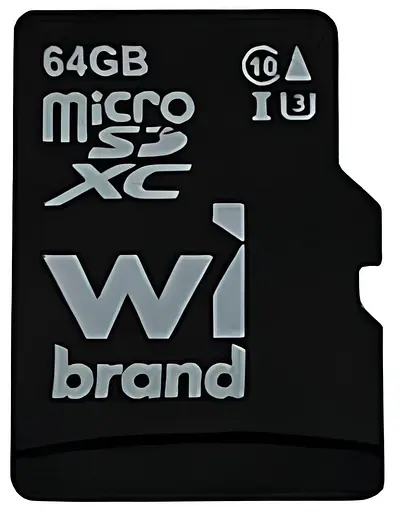 Карта памяти Wibrand microSDXC (UHS-1 U3) 64Gb class 10 (WICDXU3/64GB) - фото 1