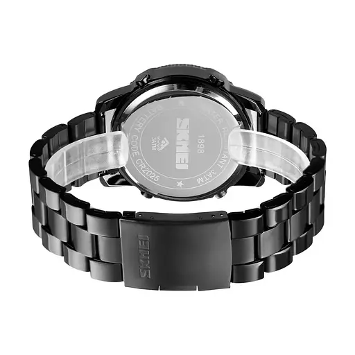 Чоловічий наручний годинник Skmei 1898 (Чорний з чорним табло) - фото 4