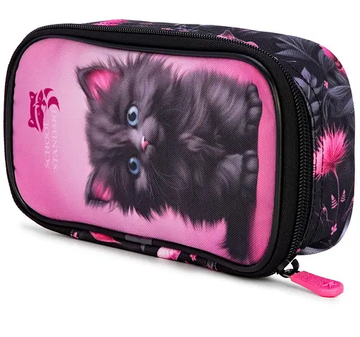 Пенал шкільний для дівчинки з Котиком м'який School Standard (PSS-102) - фото 4