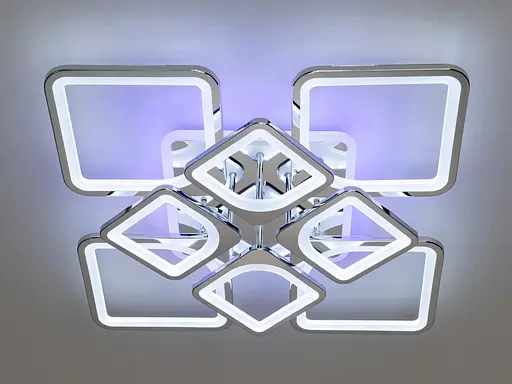 LED люстра з диммером і синім підсвічуванням, колір хром, 155W - фото 2