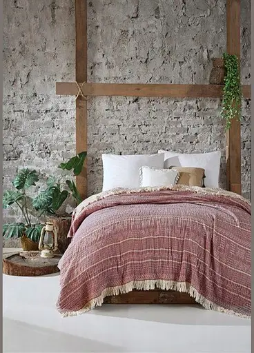 Муслінове плед - покривало Cotton Saheser Bordo євро 220х240 см TC303375985 - фото 2