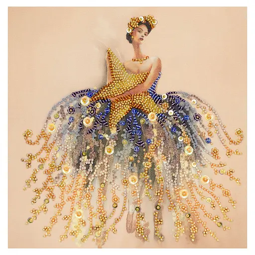 Набор-миди для вышивки бисером "Звездный вальс" AMB-097 20х20 см