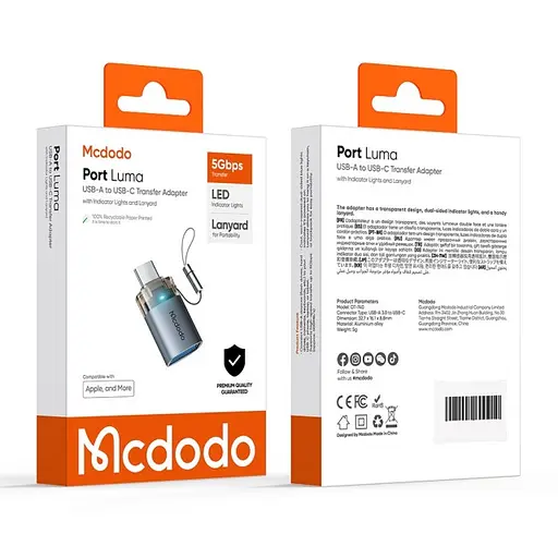 Адаптер Mcdodo USB-A 3.0 to USB-C Transfer Adapter черный - фото 2