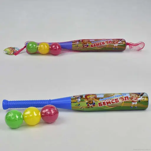 Дитячий ігровий набір для бейсболу 10130, 3 м'ячика і біта - фото 2