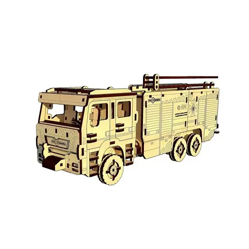 Деревянный конструктор "Пожарное Авто" Pazly UPZ-008 206 деталей