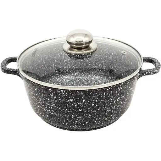 Кастрюля Styleberg с гранитным антипригарным покрытием 3.2л 22см ST-3022 Черная - фото 1