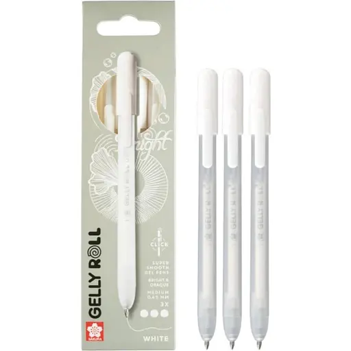 Набор гелевых ручек Sakura Classic Medium (0.8) Белая 3шт. автоматическая - фото 1