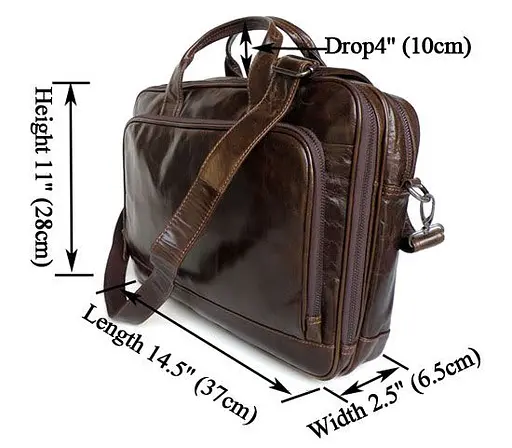 Чоловіча шкіряна сумка Vintage 37х30х10 см sum0013934 - фото 3