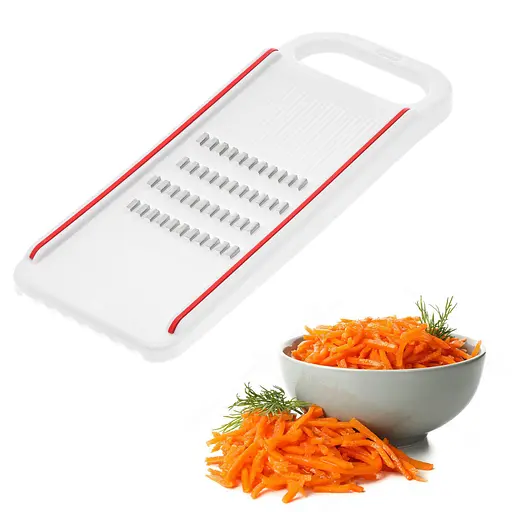 Терка пластмасова для корейської моркви та для нарізки соломкою овочів 26.5х10 см, Kitchette Білий 86818 - фото 6