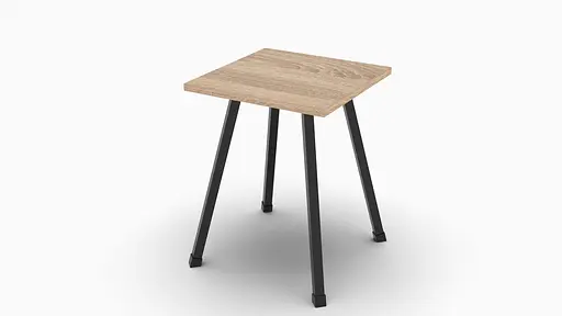 Табурет Ferrum-decor 430x320x320 Черный металл ДСП Дуб Сонома 16 мм (FRD-104640)