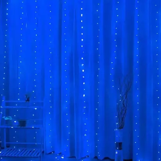 Новогодняя светодиодная гирлянда-штора Роса 3x2 м с 200 лампочками яркое Синее сияние - фото 2