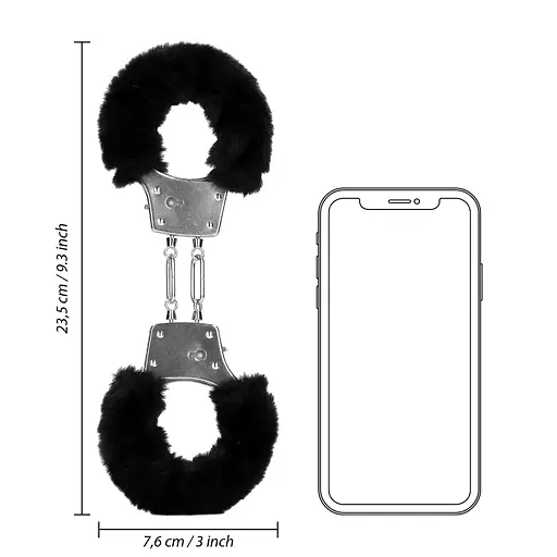 Наручники Ouch! Furry (черный) - фото 15