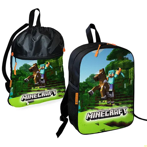 Школьный рюкзак детский Minecraft + Сумка для обуви спортивной формы рюкзак-мешок для мальчика (01712)