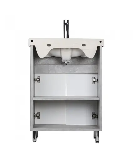 Тумба Мойдодир Oslo 60 Loft з умивальником Runa 60 Білий/бетон Сірий - фото 4