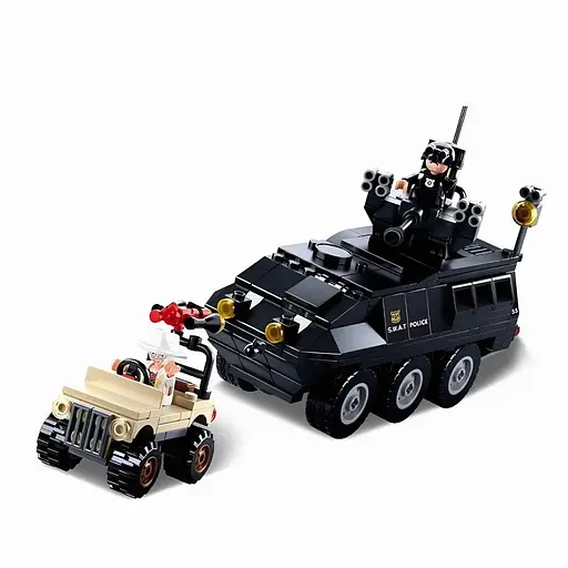 Конструктор Sluban Полиция M38-B0655 — 3 транспорта, фигурки, 324 детали, разноцветный