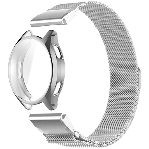 Комплект Tamister для годинника Xiaomi Watch 2 сріблястий (чохол + металевий ремінець 22 мм)