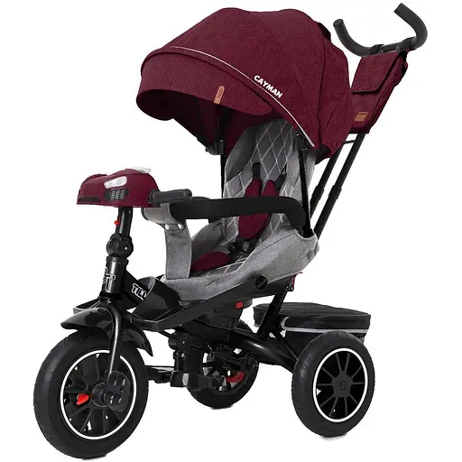 Велосипед трехколесный Tilly CAYMAN с пультом и усиленной рамой T-381/7 Красный лен /1/ - фото 1