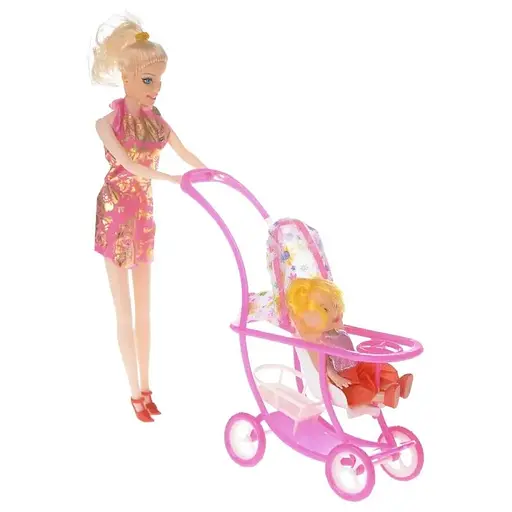 Кукла с коляской и малышом IK133
