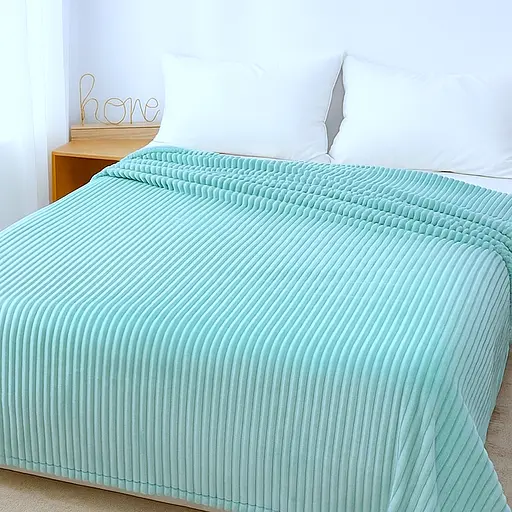 Плед-покривало шарпей м'ятний у смужку 2см 200х220 см (00077) - фото 2