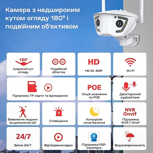 IP-відеокамера з WiFi 2Mp+2Mp Light Vision VLC-4482WI(Camhi Pro) f=3.6mm, ІЧ+LED-підсвічування, з мікрофоном (75-00295) - фото 14