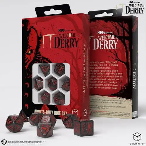 Набір кубиків Q-Workshop It. Welcome to Derry Adults-only dice set (7 шт.) (IT/00190166/2025/1/A) - фото 1