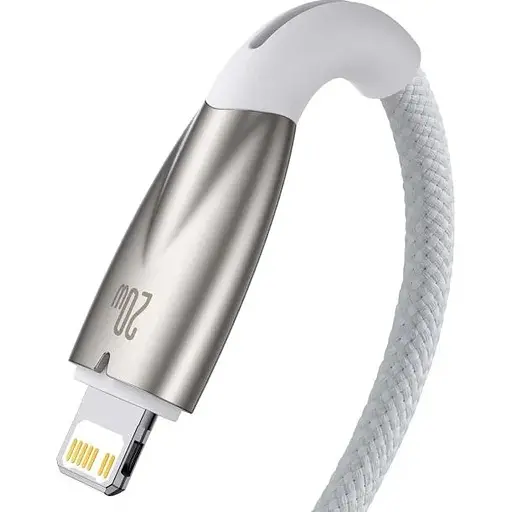Кабель Baseus Glimmer Series Fast Charging USB-C to Lightning 20w 1m White (CADH000002) [155528] - фото 3