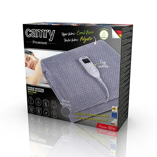 Электрическое подкладочное одеяло, простынь 150х100см с таймером Camry CR 7416 - фото 5