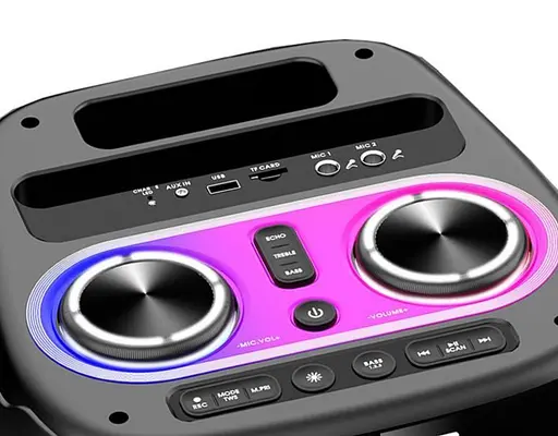 Портативна караоке колонка ZXX-5502 переносний динамік з бездротовим мікрофоном та підсвічуванням FM-радіо Bluetooth 80 Вт - фото 4