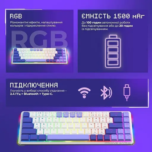 Клавіатура Proove Gaming AFK (UA) White (WKAFK1022002) - фото 4