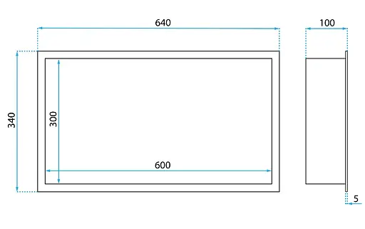 Вбудована полиця Rea 30x60 brushed gold з обідком REA-05608, Золотий - фото 6