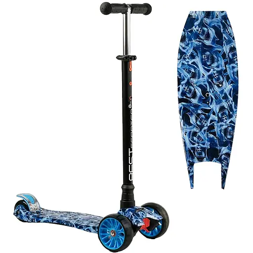 Самокат Best Scooter 75.5-87х55.5х13 см Чорно-синій 000254961