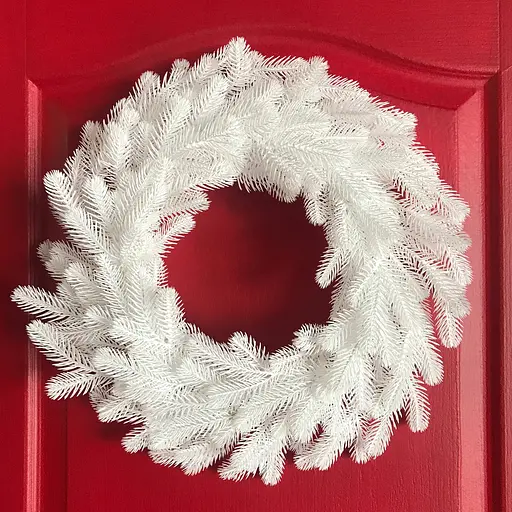 Вінки хвойні різдвяні Hvoya Traditional литі білі 40 см 10 шт. - фото 2