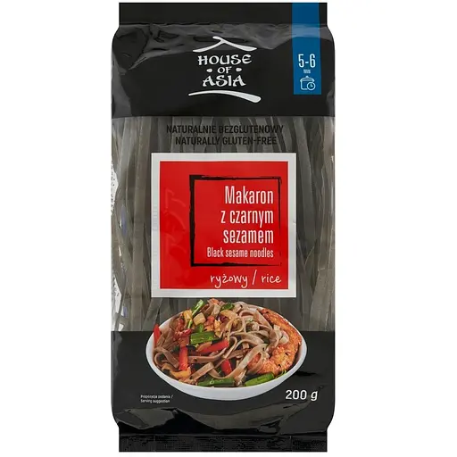 Рисова локшина з чорним кунжутом House of Asia 5 мм 200 г