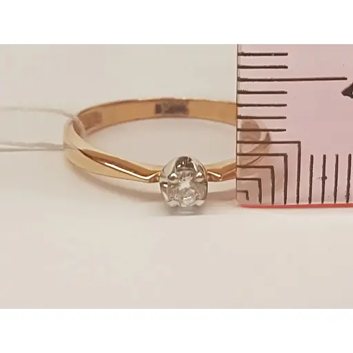 Золоте кільце Харківська ювелірна фабрика з фіанітом. 700030 17,5 - фото 5