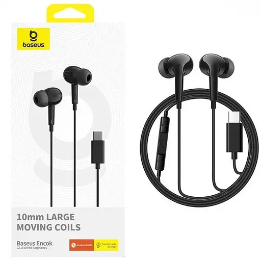 Наушники Baseus проводные Encok CZ18 (коннектор Type-C) черные - фото 7