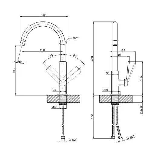 Смеситель для кухни Qtap Slavonice 9042103UC - фото 4
