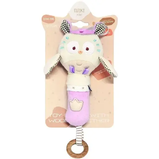 Игрушка-погремушка Elfiki Сова Мия розовая (ИГ-0103) - фото 1