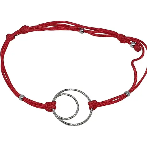 Браслет з текстилю Qvaliz з срібними вставками. 90501130КР