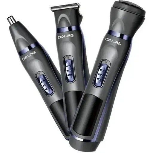 Акумуляторна машинка Daling DL-9252 3 в 1 чоловічий триммер для бороди носа та волосся 5Вт Сірий - фото 1