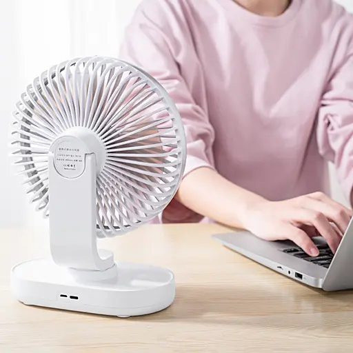 Вентилятор настольный беспроводной GXQC D77 серебристый - фото 4