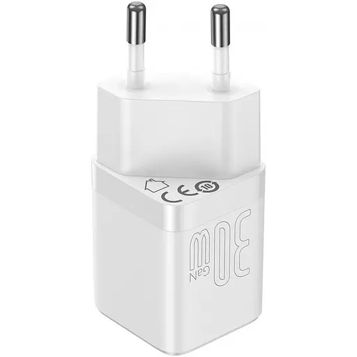 Сетевое зарядное устройство для Baseus GaN3 Fast Charger USB-C 30W EU White (CCGN010102) - фото 4